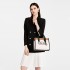 LT2027 - Miss Lulu Leather Look Logo Handbag - Beige